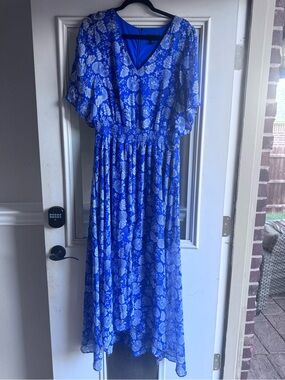macy's navy blue long dress Navy Blue Macy's Prom Dresses Dress Blue Navy A Line V Neck Navy Blue  Satin Long Prom Dress